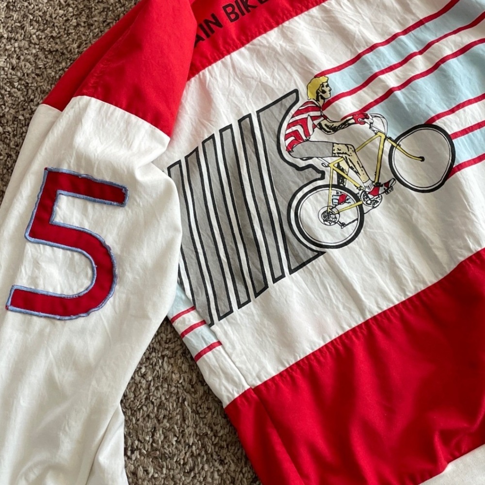 Vintage Mountain Bike Heaven Mania Graphic Long Sleeve Shirt Red White Large - Picture 4 of 12